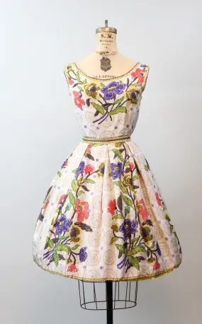 1950s SUZY PERETTE floral silk dress xs | new spring summer