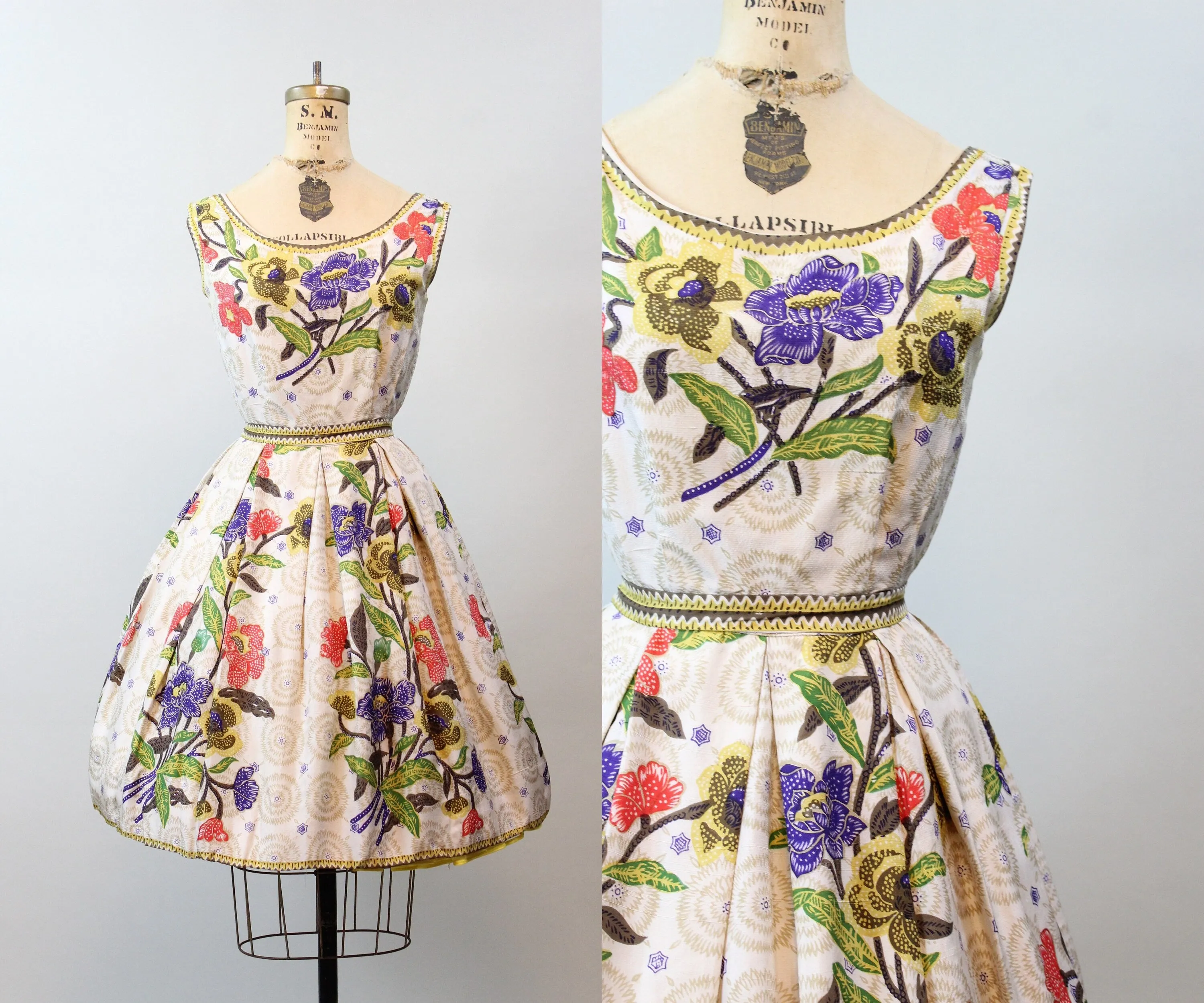 1950s SUZY PERETTE floral silk dress xs | new spring summer