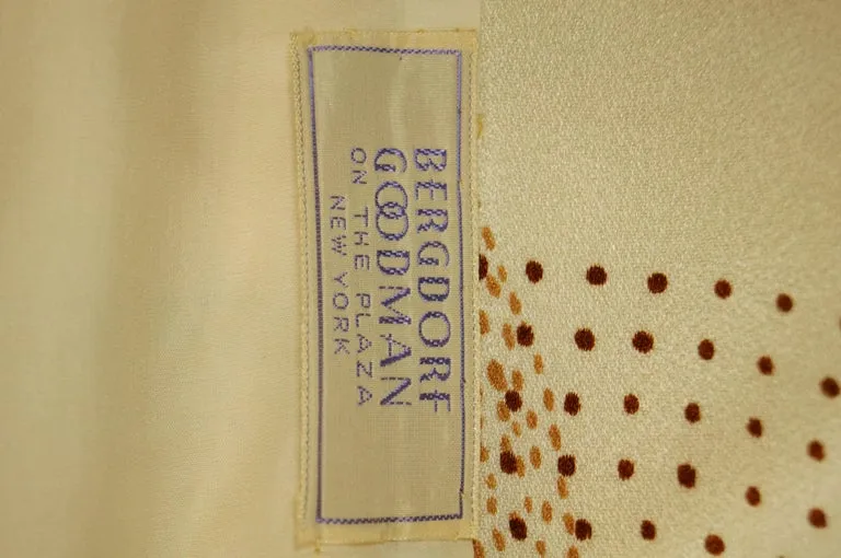 1960s Amber Silk Op Art Cocktail Dress and Vest