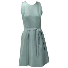 1960s Geoffrey Beene Seafoam Green Silk Sleeveless Cocktail Dress