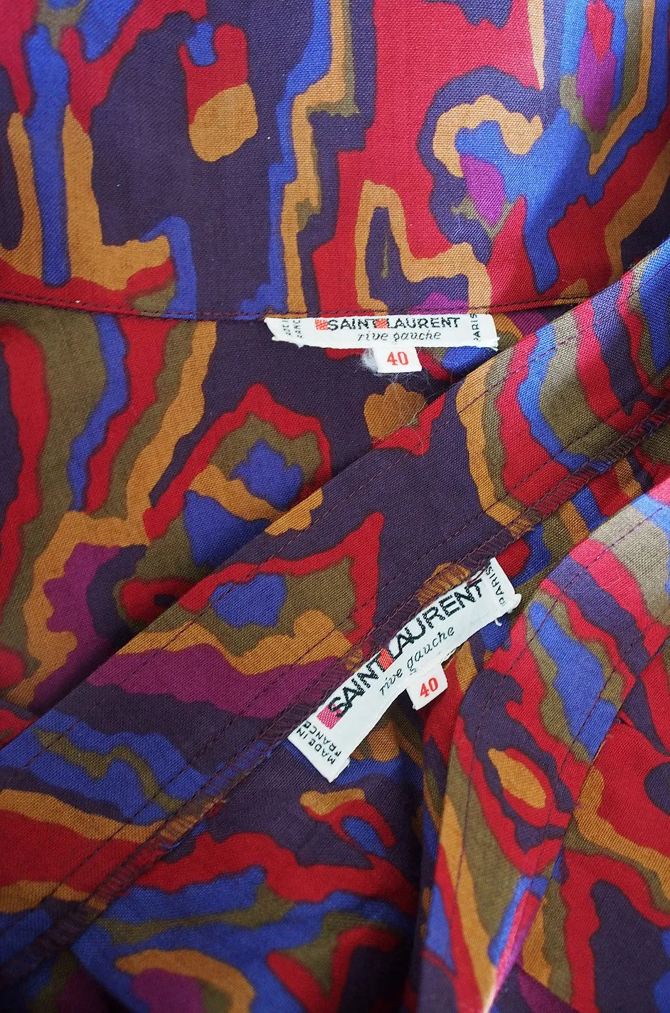 1970s Beautiful Wool Challis Yves Saint Laurent Set