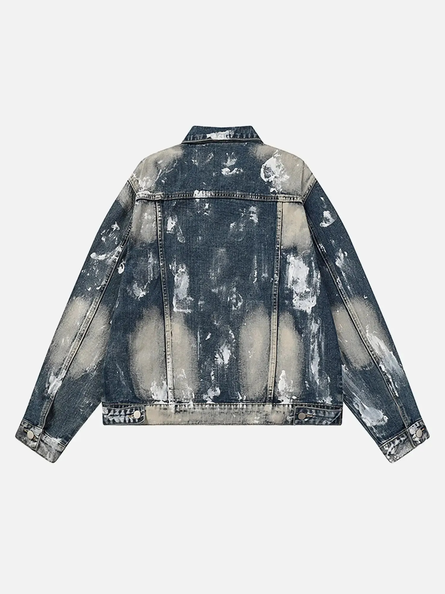 1984 American Street Fashion Heavy Industry Washed Contrast Denim Jacket