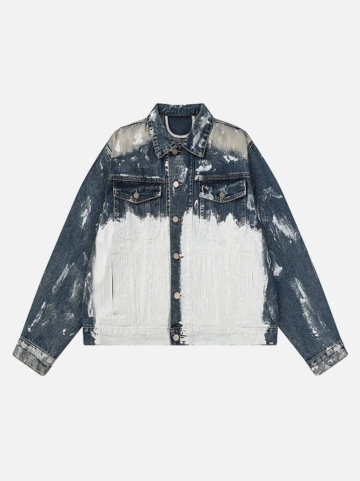 1984 American Street Fashion Heavy Industry Washed Contrast Denim Jacket