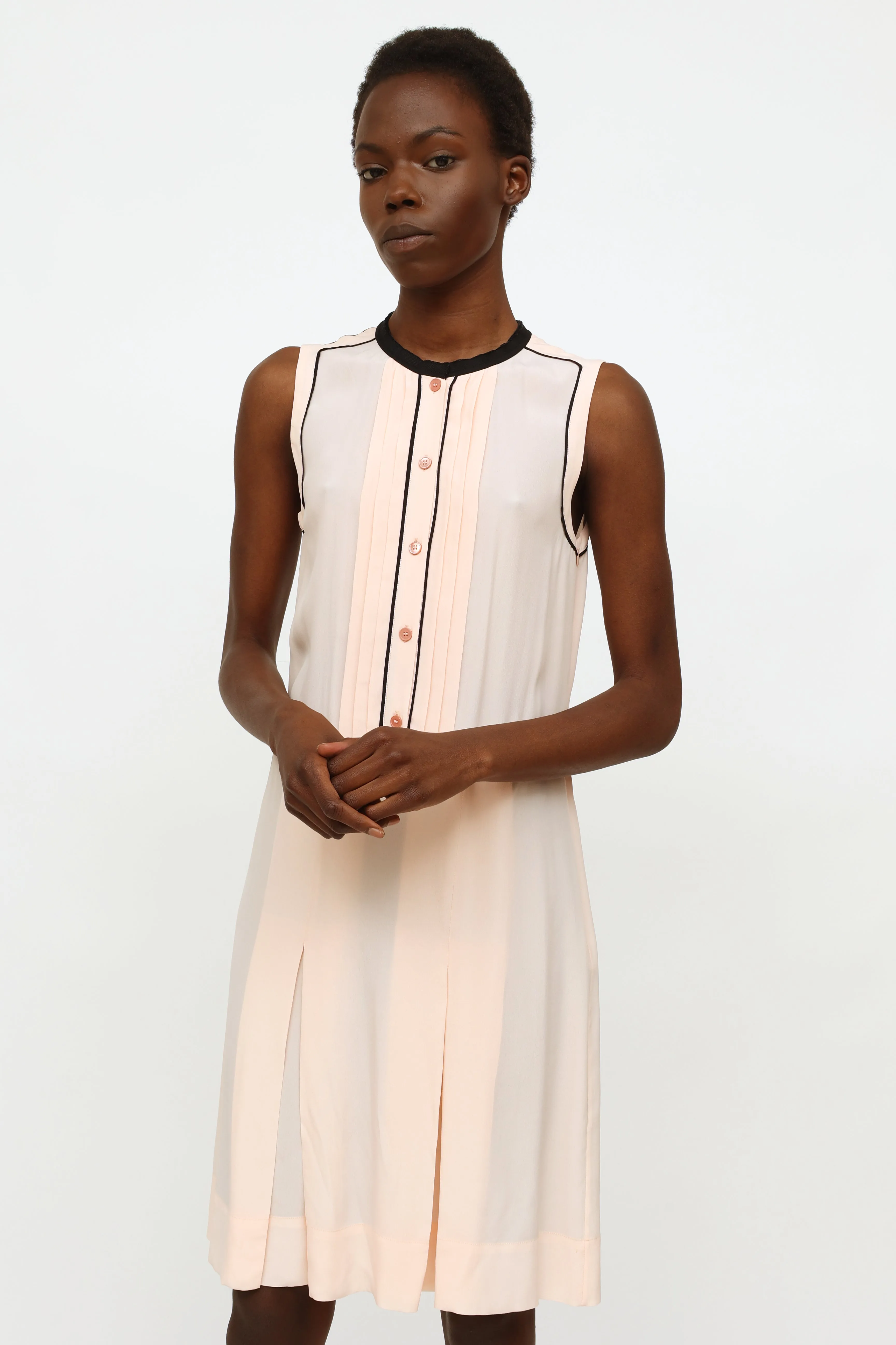 2013 Pink Silk Sleeveless Dress