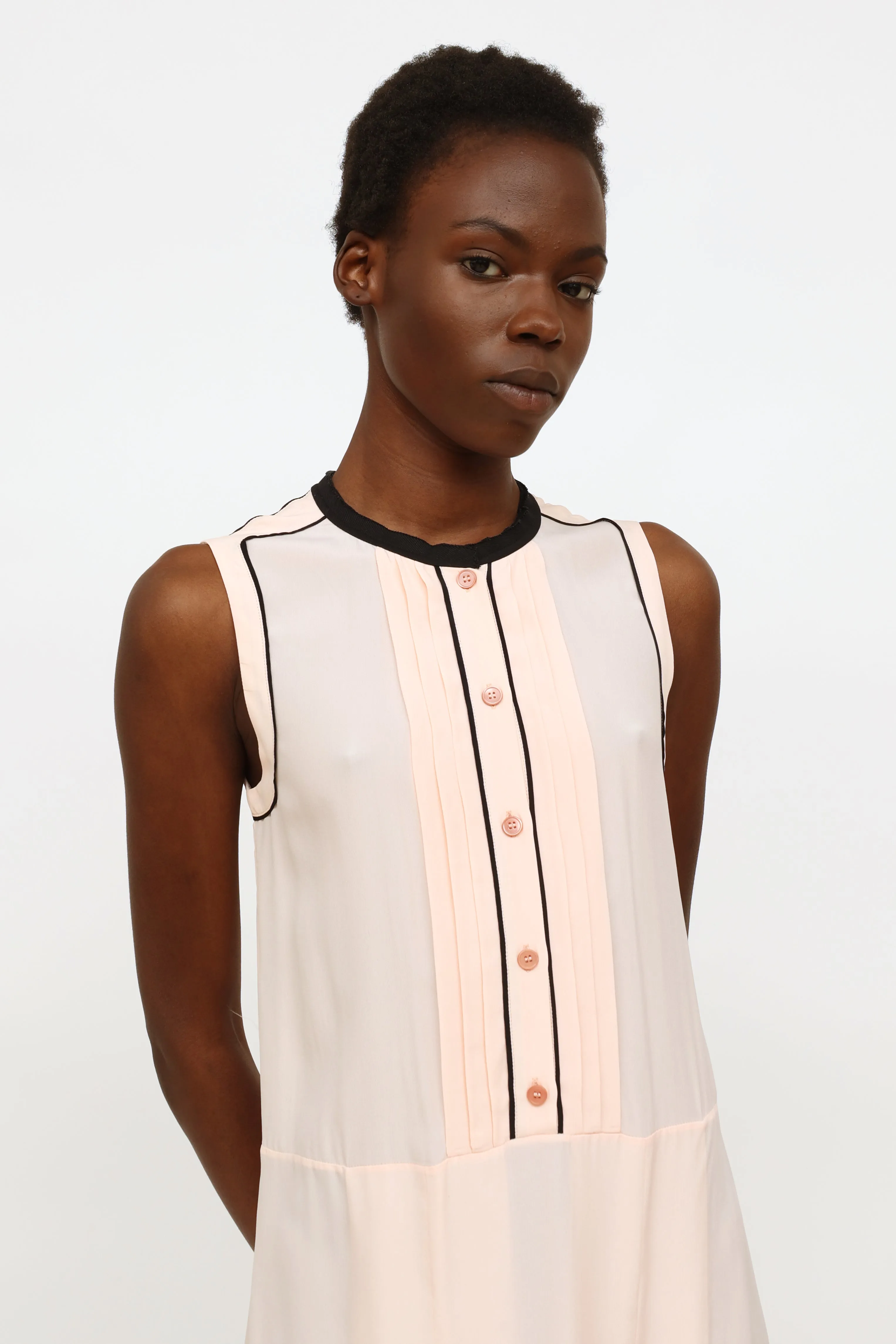 2013 Pink Silk Sleeveless Dress