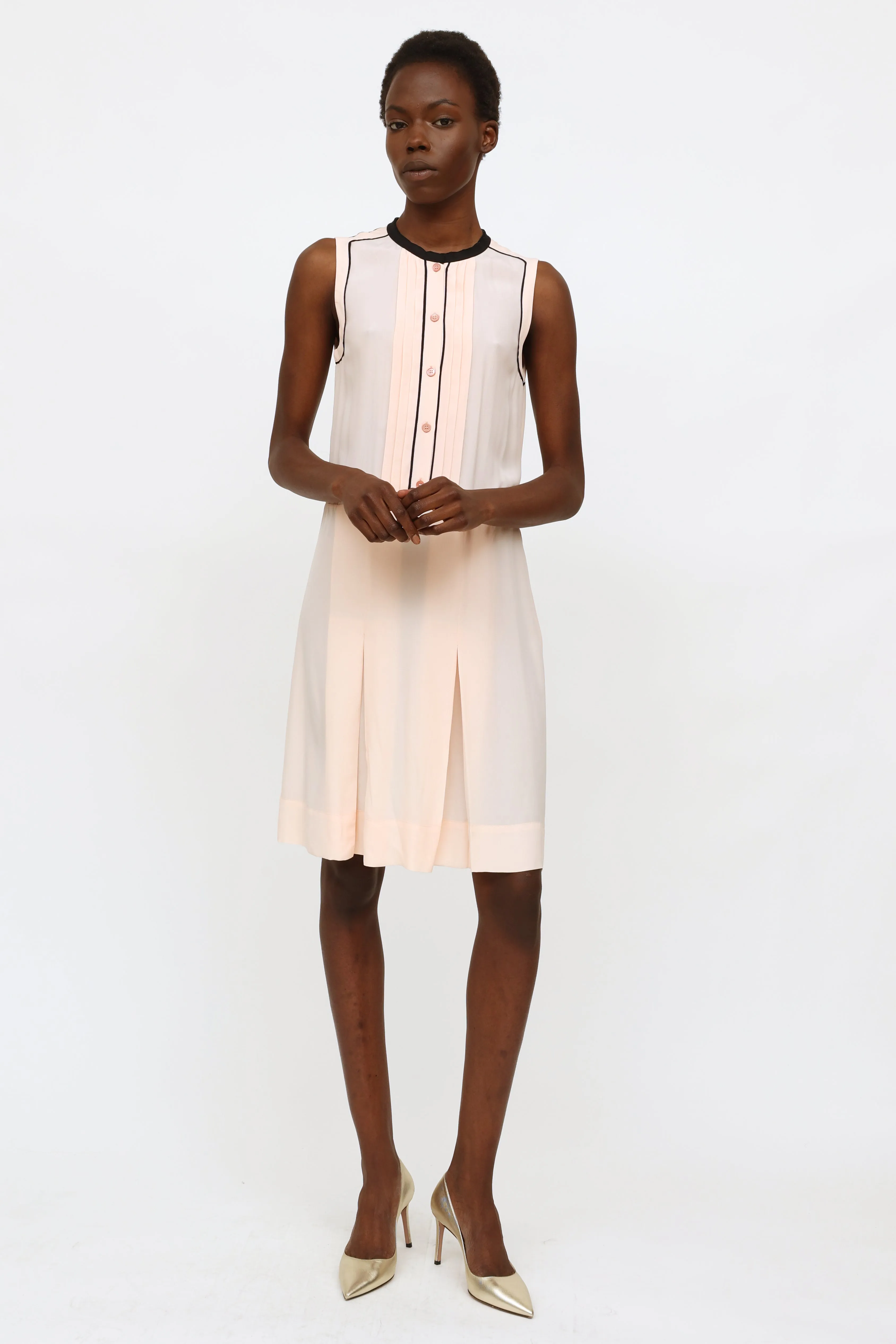 2013 Pink Silk Sleeveless Dress
