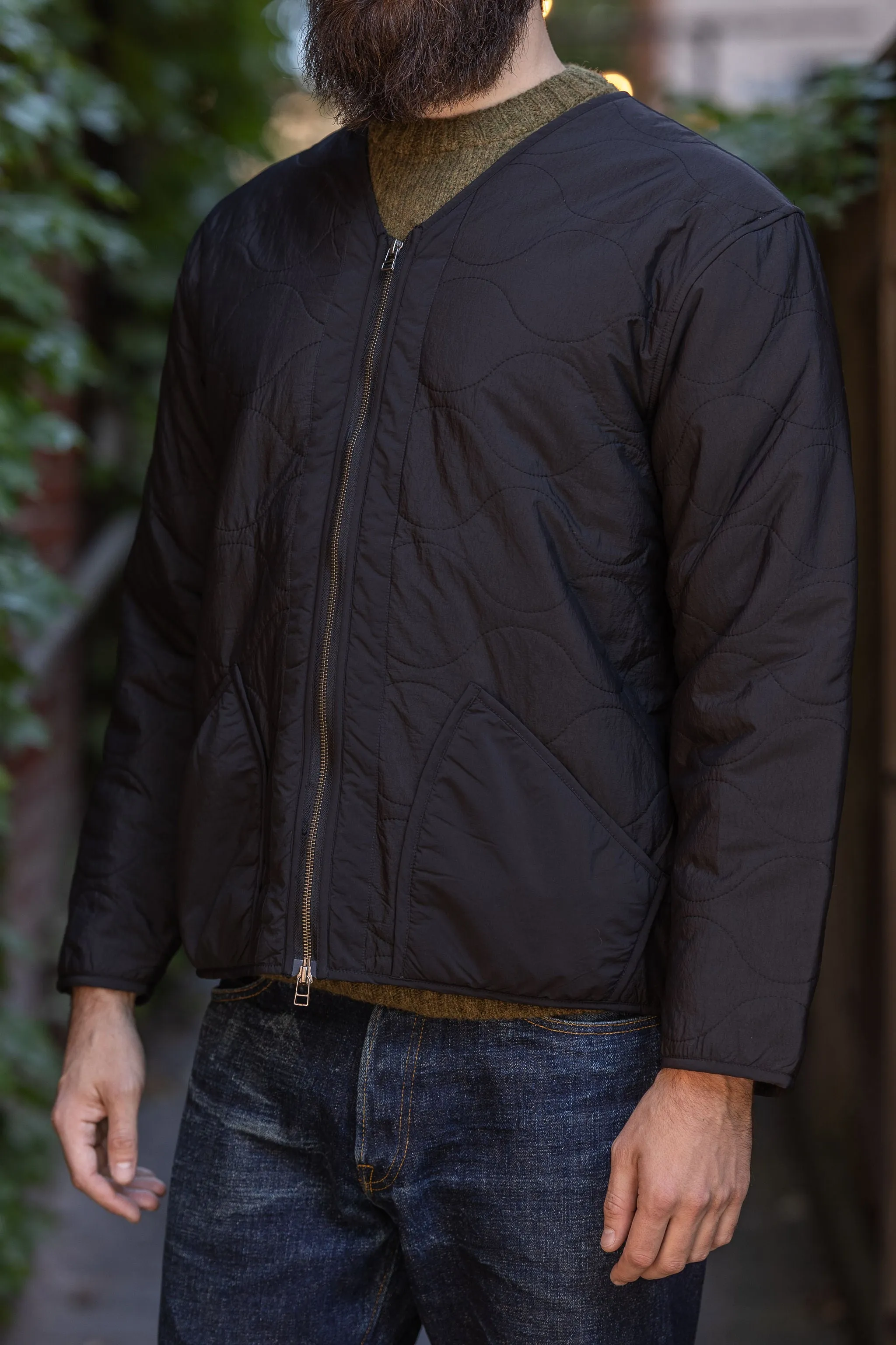3sixteen Zip Liner Jacket - Sherpa Black Nylon