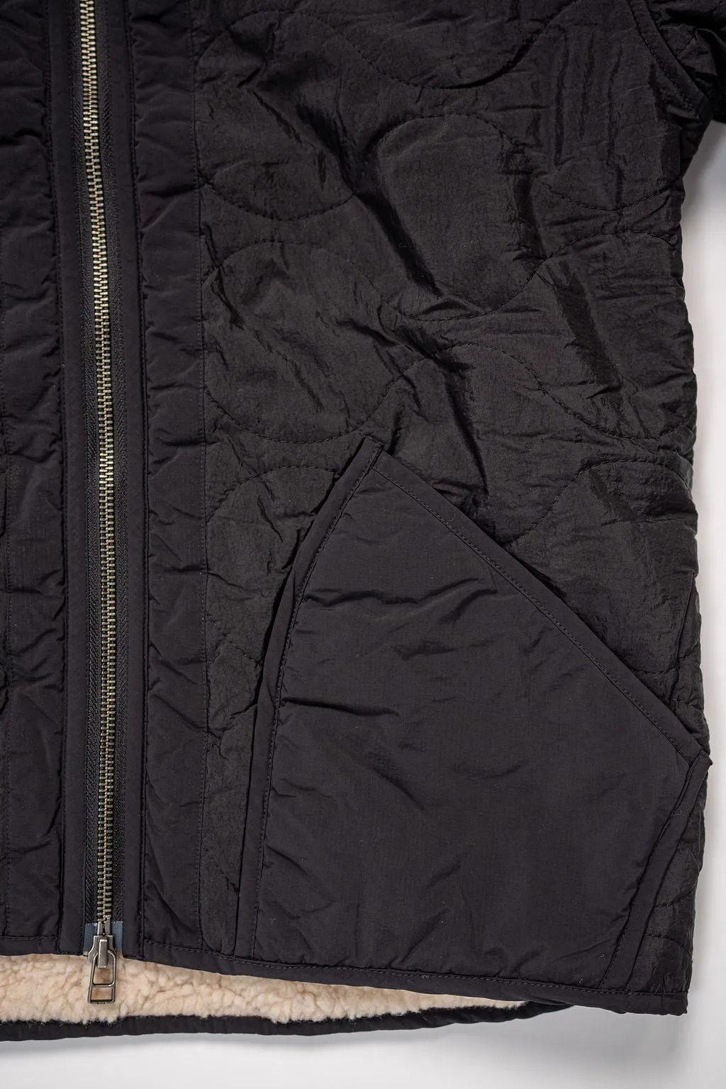 3sixteen Zip Liner Jacket - Sherpa Black Nylon
