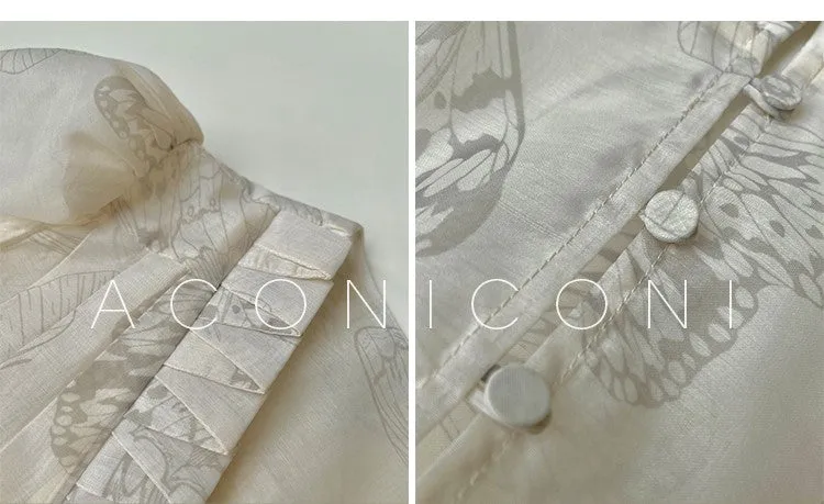 Aconiconi Luxury V-Neck Shirt Sleeve Long Pleated Dinner Dress- Mina Kagawa