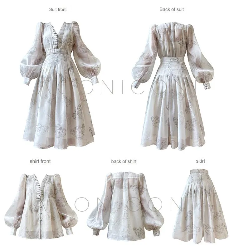 Aconiconi Luxury V-Neck Shirt Sleeve Long Pleated Dinner Dress- Mina Kagawa