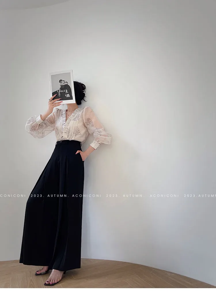 Aconiconi Luxury V-Neck Shirt Sleeve Long Pleated Dinner Dress- Mina Kagawa