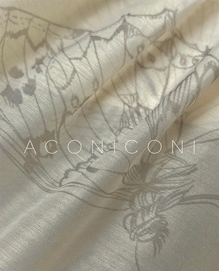 Aconiconi Luxury V-Neck Shirt Sleeve Long Pleated Dinner Dress- Mina Kagawa