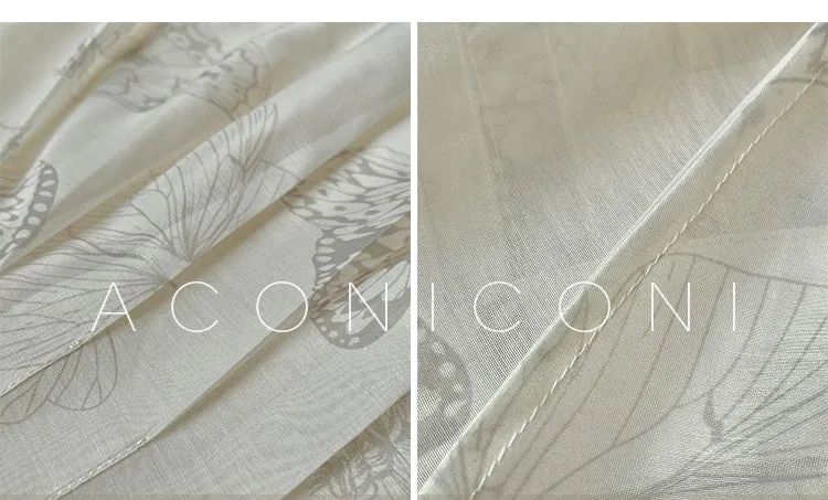 Aconiconi Luxury V-Neck Shirt Sleeve Long Pleated Dinner Dress- Mina Kagawa