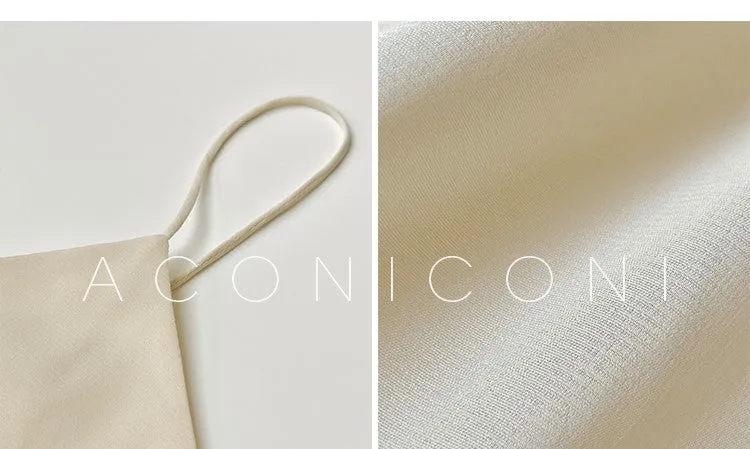 Aconiconi Luxury V-Neck Shirt Sleeve Long Pleated Dinner Dress- Mina Kagawa