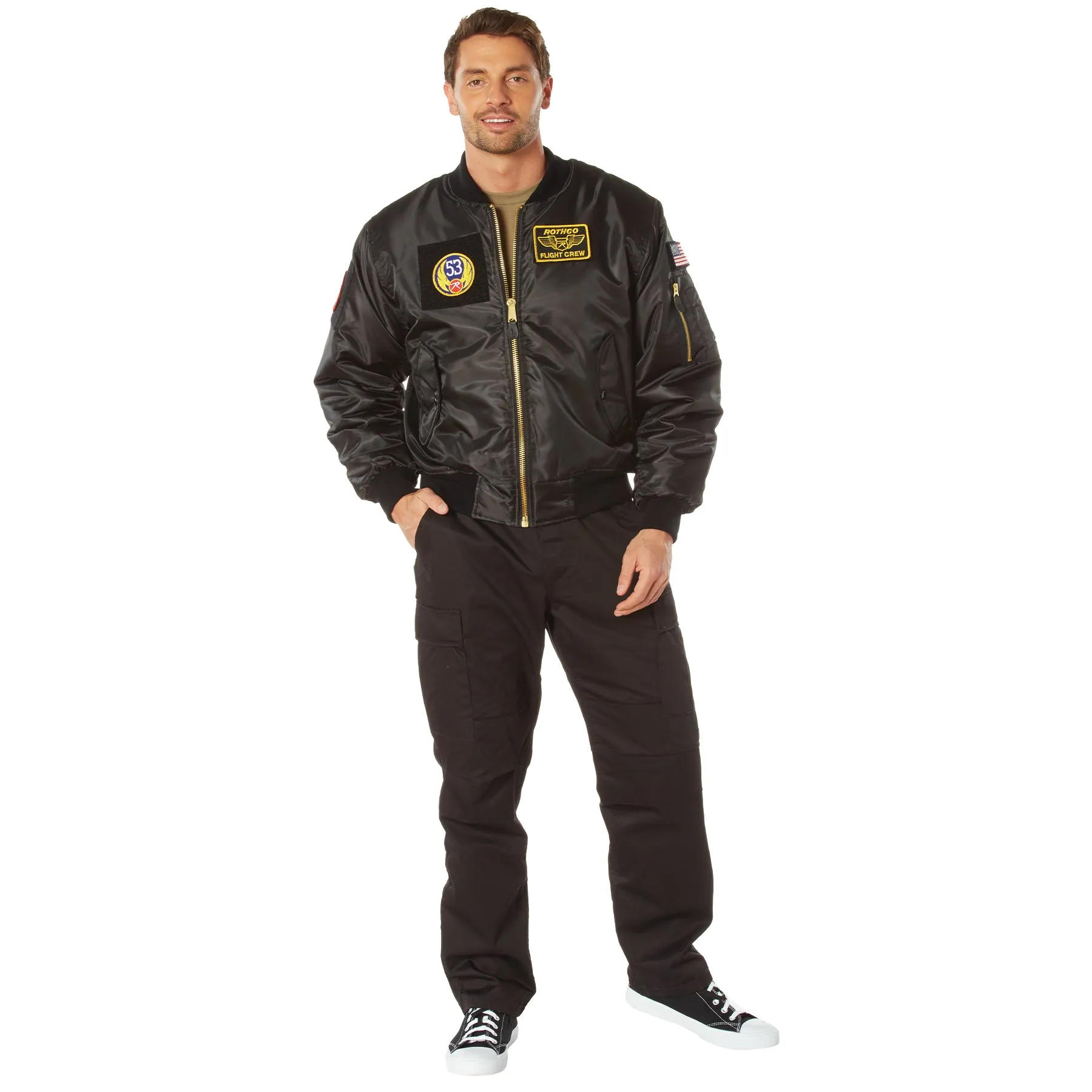 Adaptable MA-1 Flight Jackets with Patches