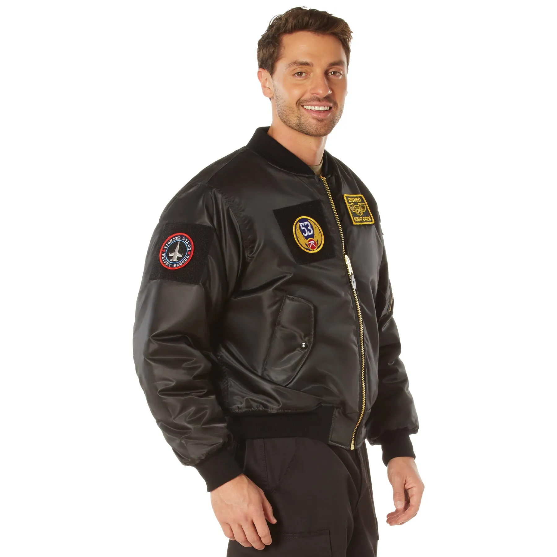 Adaptable MA-1 Flight Jackets with Patches