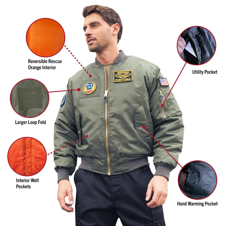 Adaptable MA-1 Flight Jackets with Patches