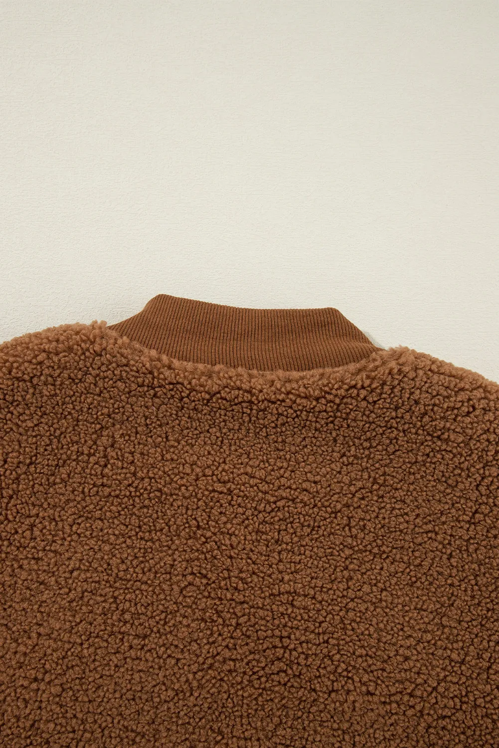 Azura | Chic Teddy Fleece Oversized Bomber Jacket