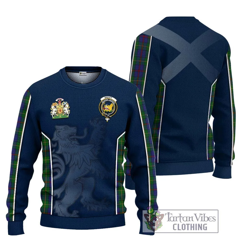 Bailey Tartan Ugly Sweater with Family Crest and Lion Rampant Vibes Sport Style