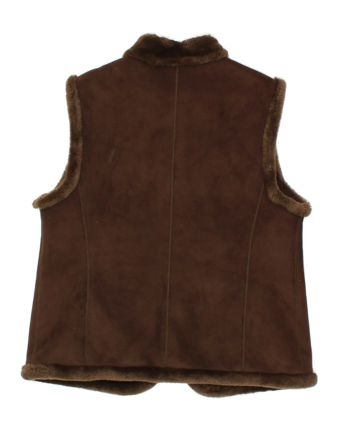 BASLER Womens Sherpa Gilet UK 16 Large Brown