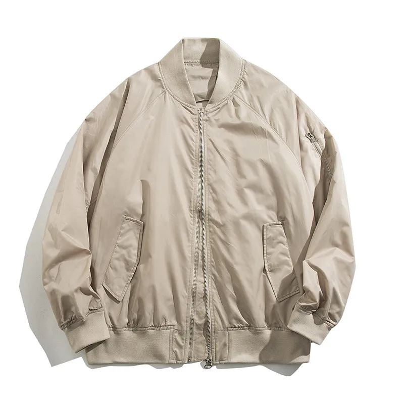 Bonsir bomber jacket American Retro Pilot Jacket Men's Spring Cleanfit Baseball Uniform Pu Shuai Spring and Autumn Vintage Jacket