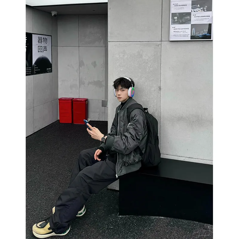 Bonsir bomber jacket American Retro Pilot Jacket Men's Spring Cleanfit Baseball Uniform Pu Shuai Spring and Autumn Vintage Jacket