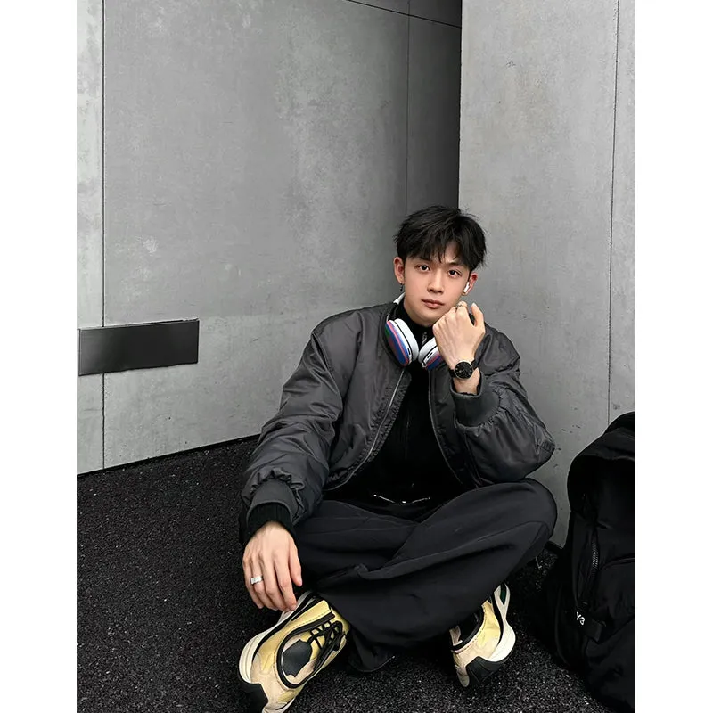Bonsir bomber jacket American Retro Pilot Jacket Men's Spring Cleanfit Baseball Uniform Pu Shuai Spring and Autumn Vintage Jacket