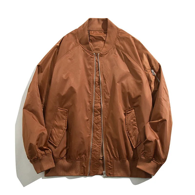 Bonsir bomber jacket American Retro Pilot Jacket Men's Spring Cleanfit Baseball Uniform Pu Shuai Spring and Autumn Vintage Jacket