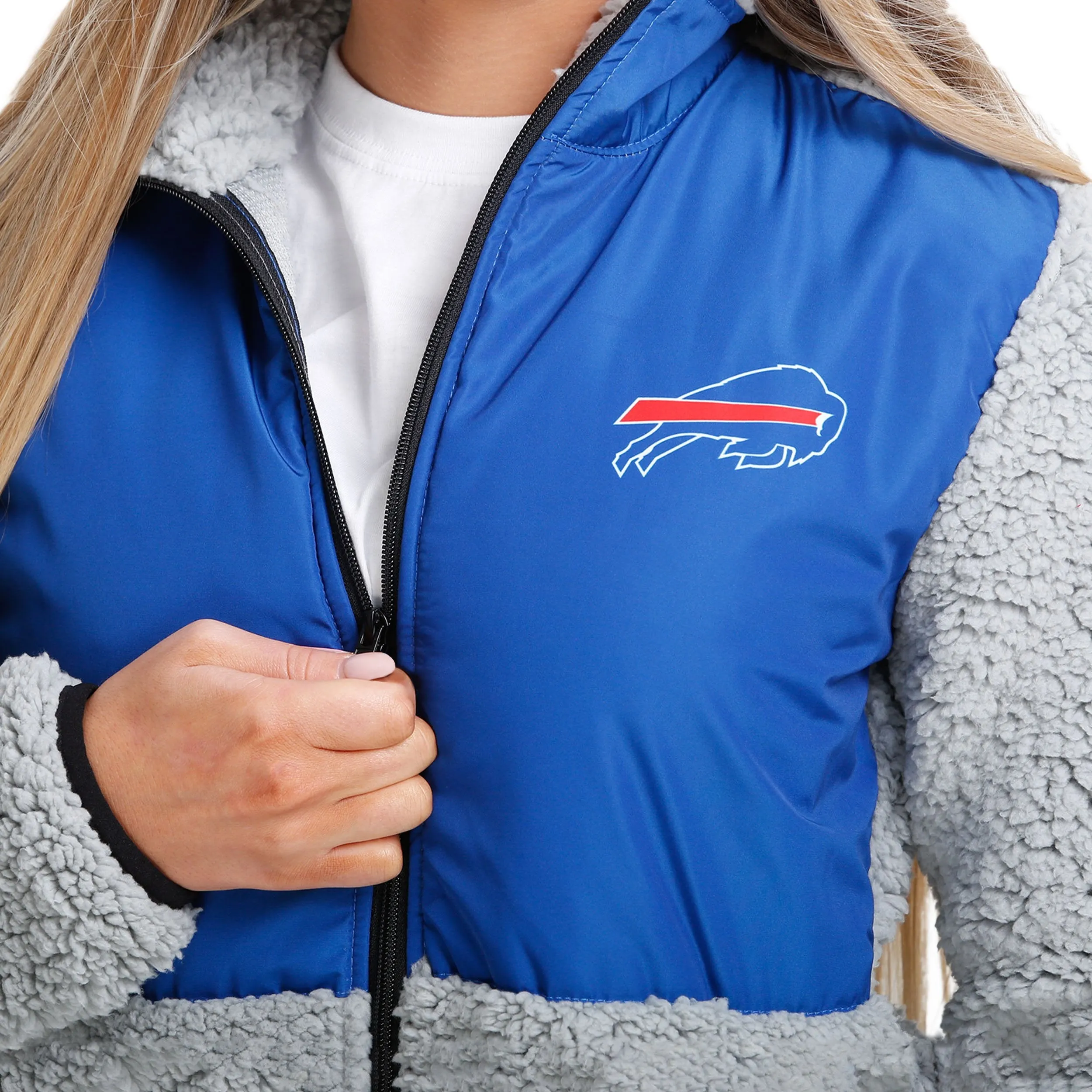 Buffalo Bills NFL Womens Sherpa Soft Zip Up Jacket