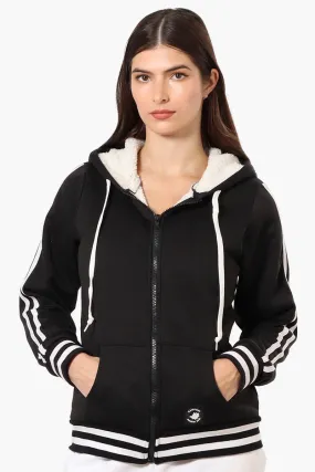 Canada Weather Gear Hooded Sherpa Lined Lightweight Jacket - Black