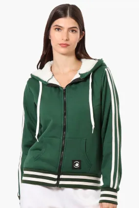 Canada Weather Gear Hooded Sherpa Lined Lightweight Jacket - Green