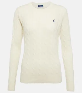 Cashmere and wool cable knit sweater POLO RALPH LAUREN, white