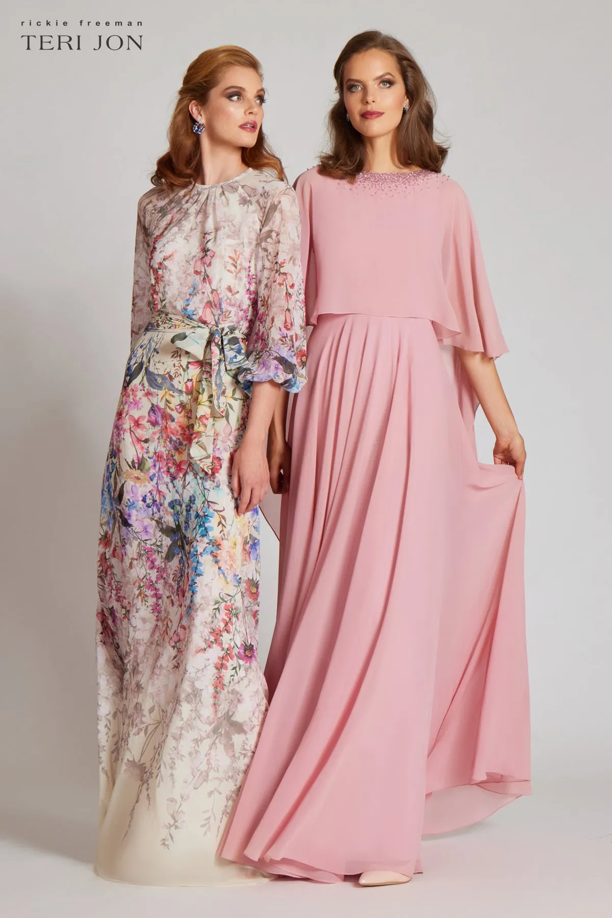 Chiffon Cascade Capelet With Beaded Neckline