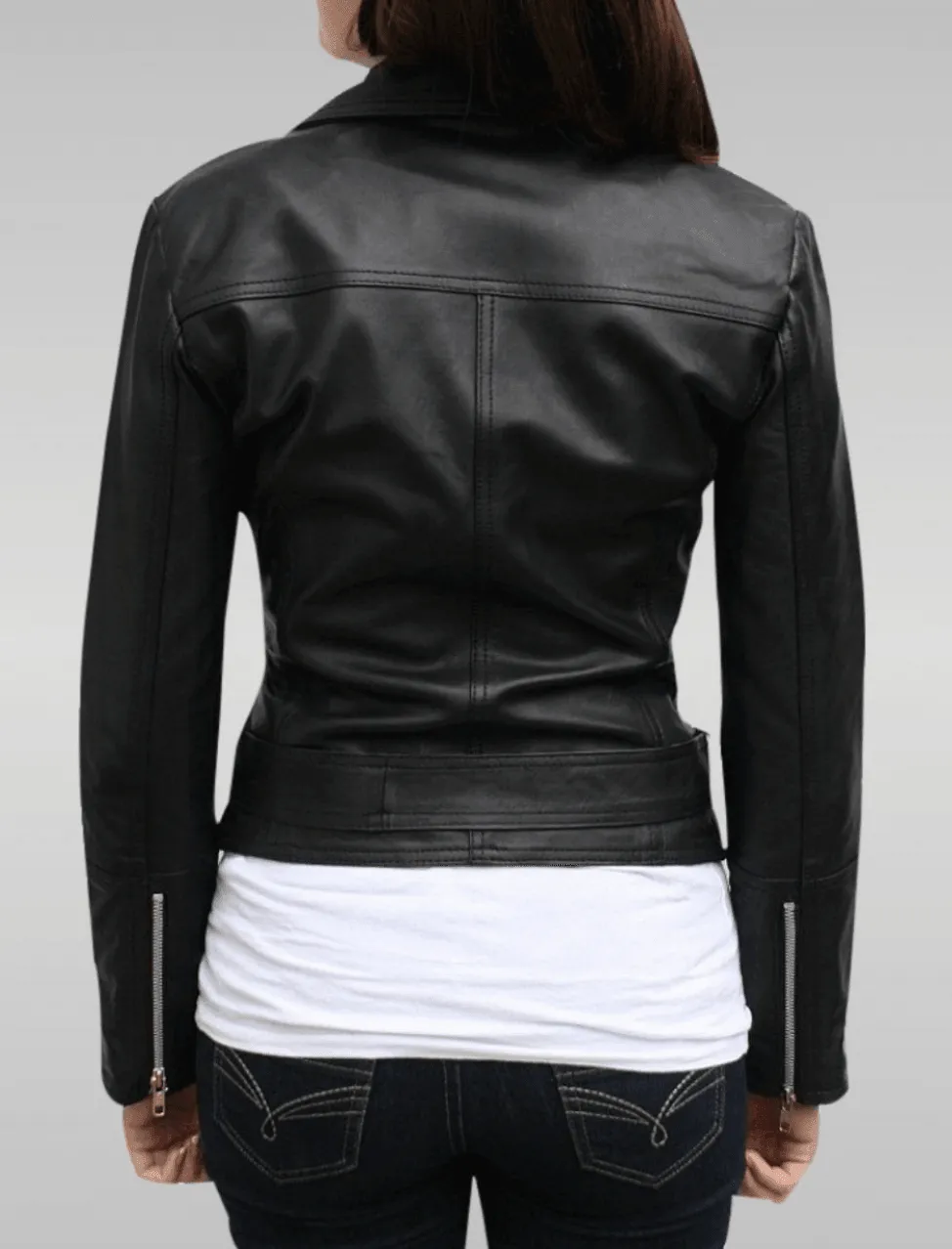 Country Chic Ladies Motorbike Black Leather Jacket