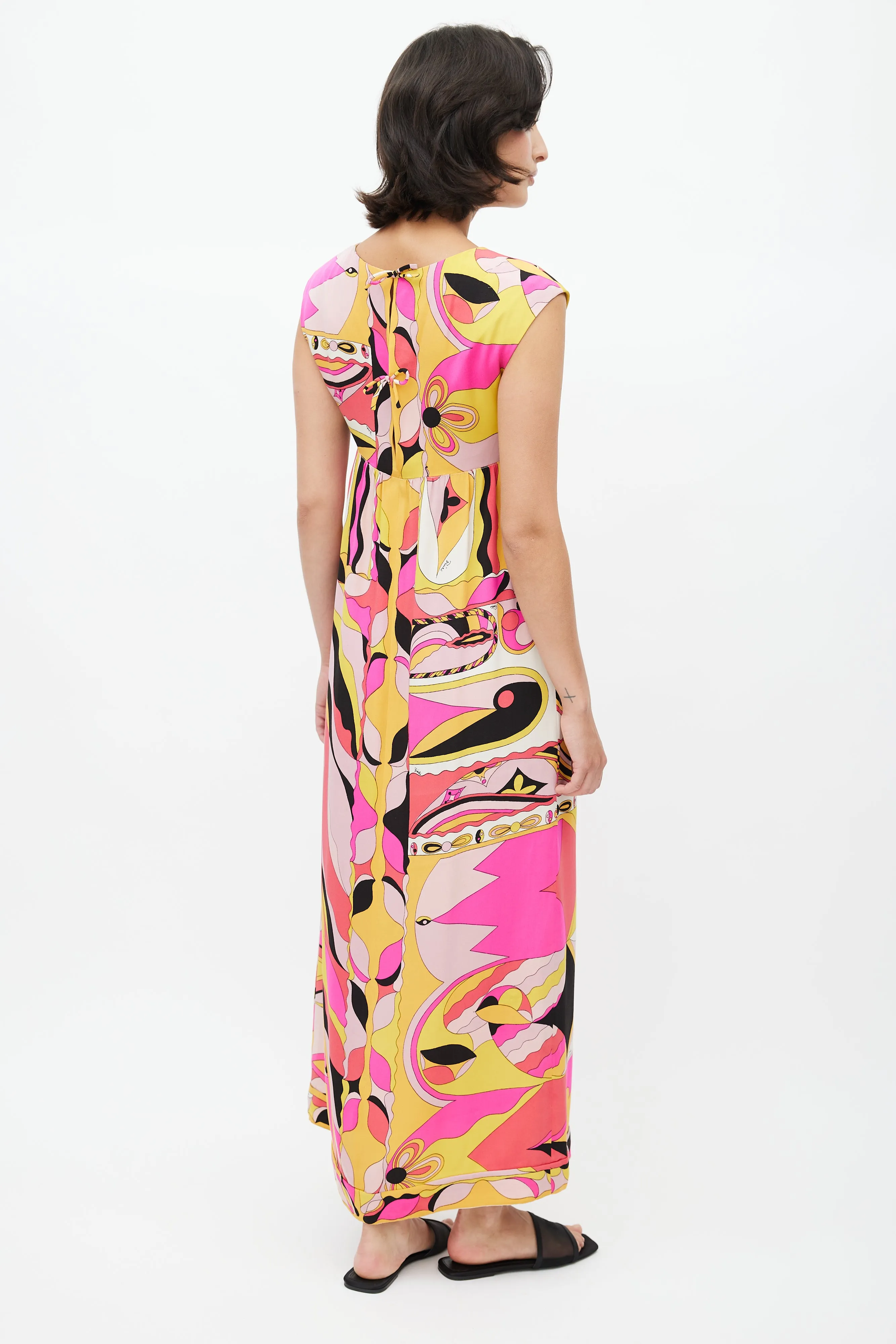 Cream & Multicolour Abstract Dress