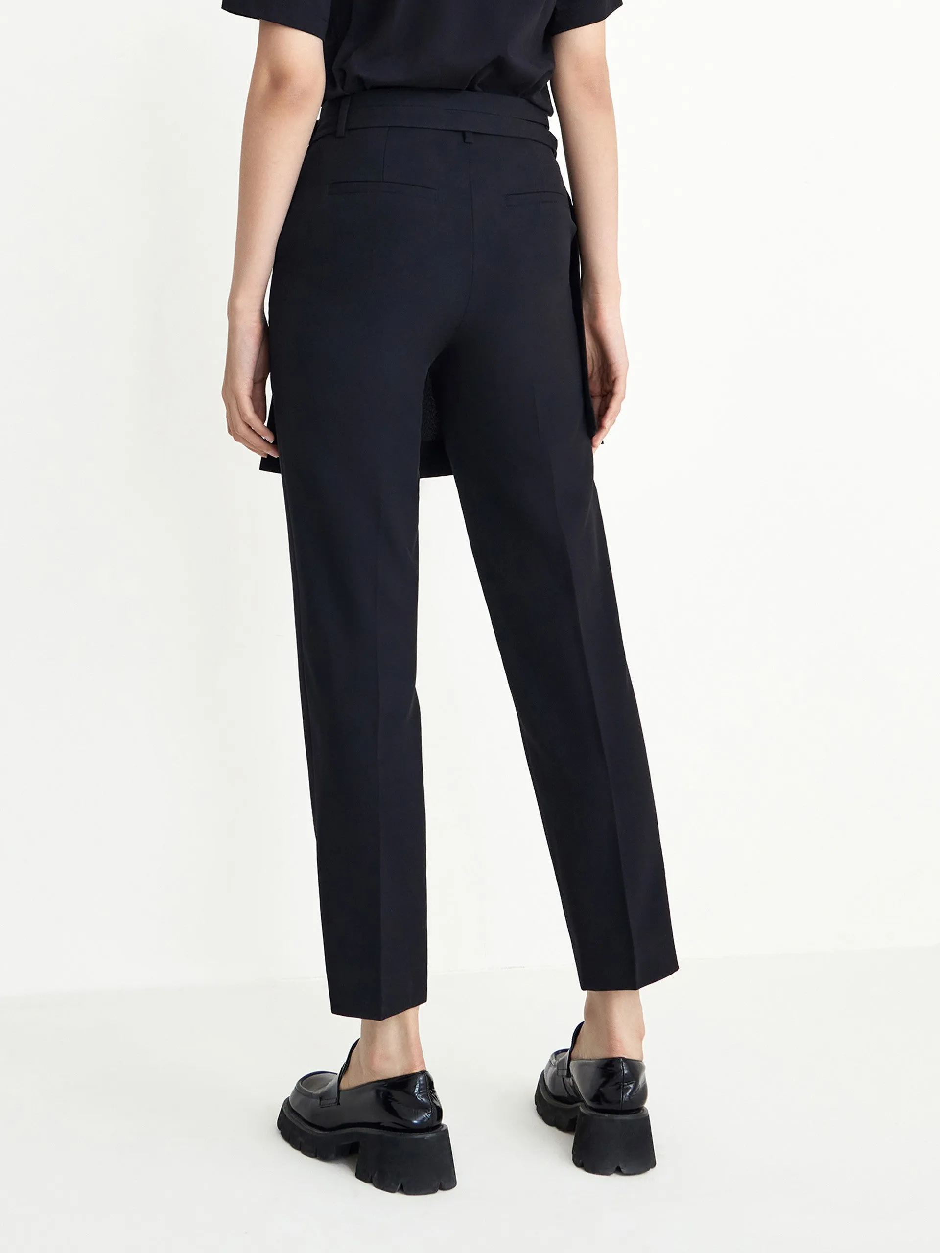 Detachable Pleated Patch Cropped Pants
