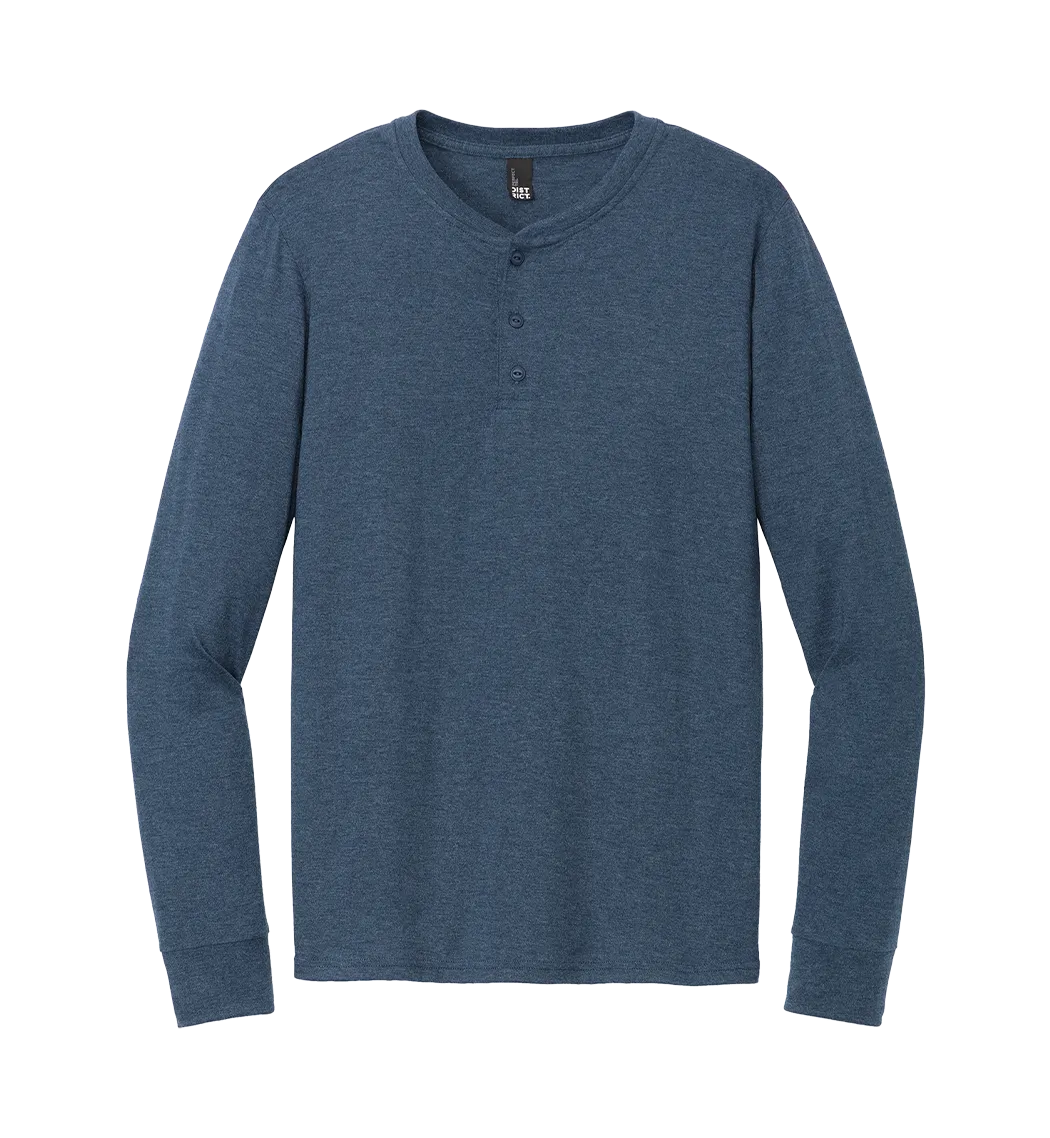 District Custom Men's Perfect Tri Long Sleeve Henley