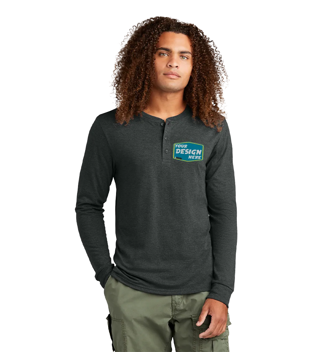 District Custom Men's Perfect Tri Long Sleeve Henley