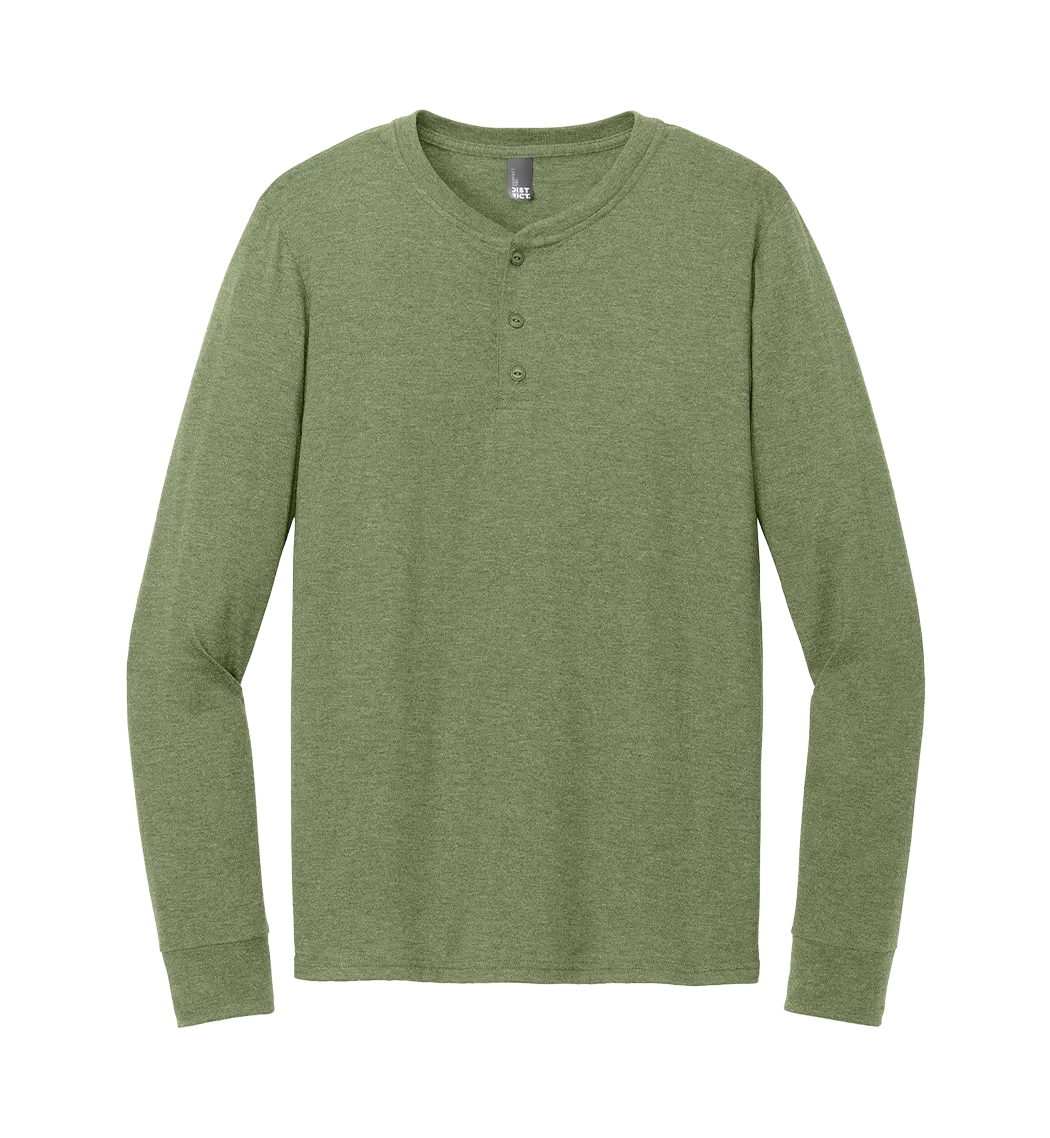 District Custom Men's Perfect Tri Long Sleeve Henley