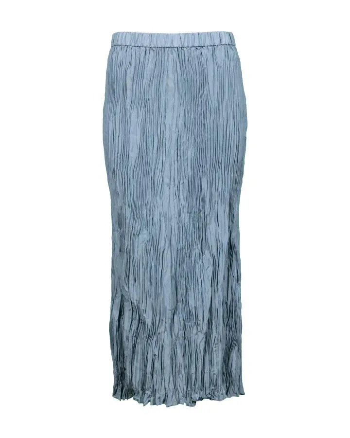 Eileen Fisher Pleated Crushed Silk Maxi Skirt