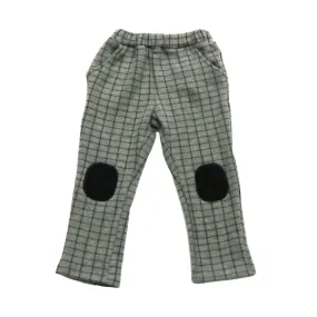 Elastic Checked Pant w/ Knee Patch