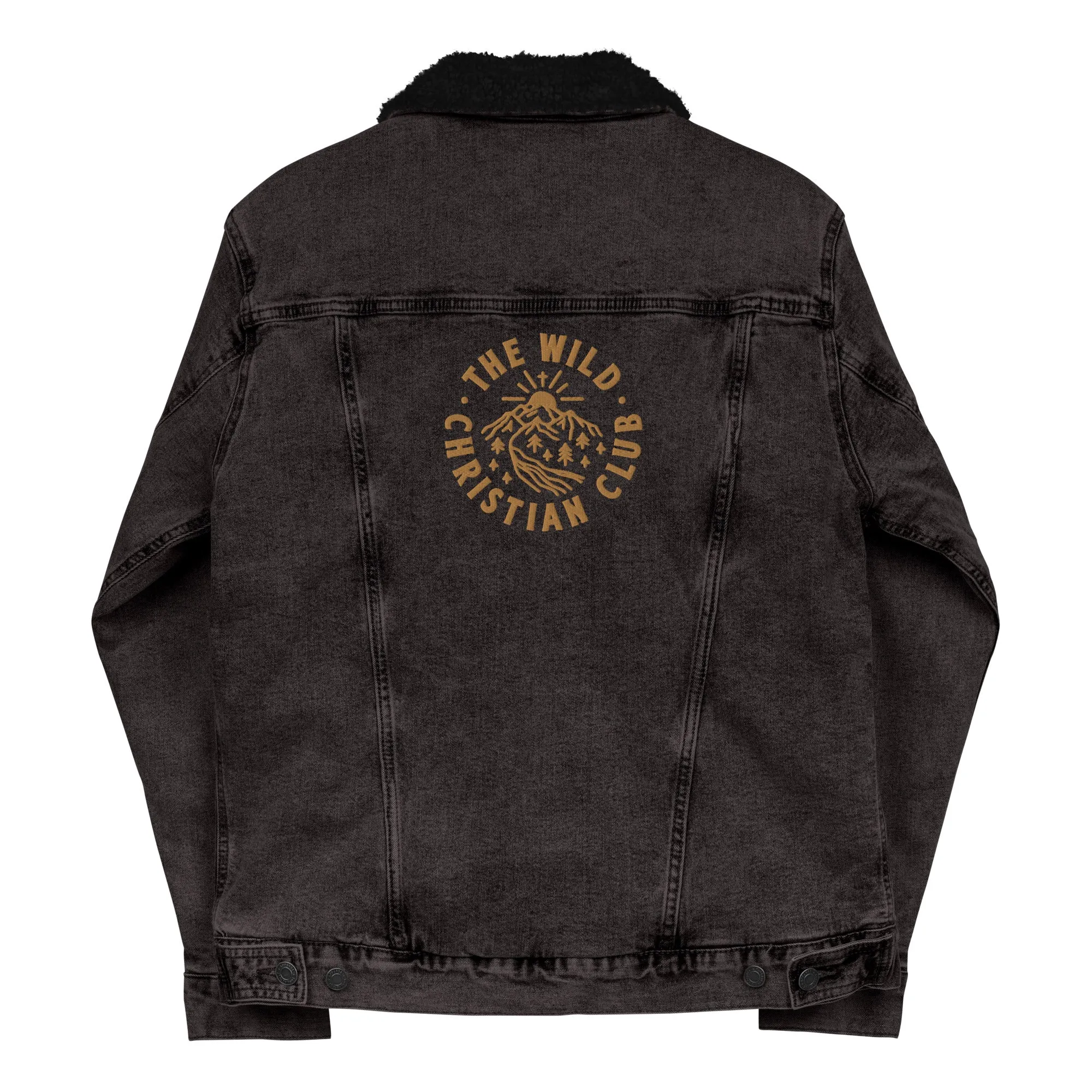 Embroidered Unisex Denim Sherpa Jacket - TWCC