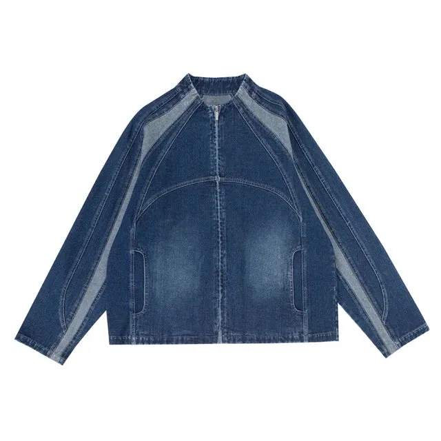 Fashion Splice Denim Loose Jacket