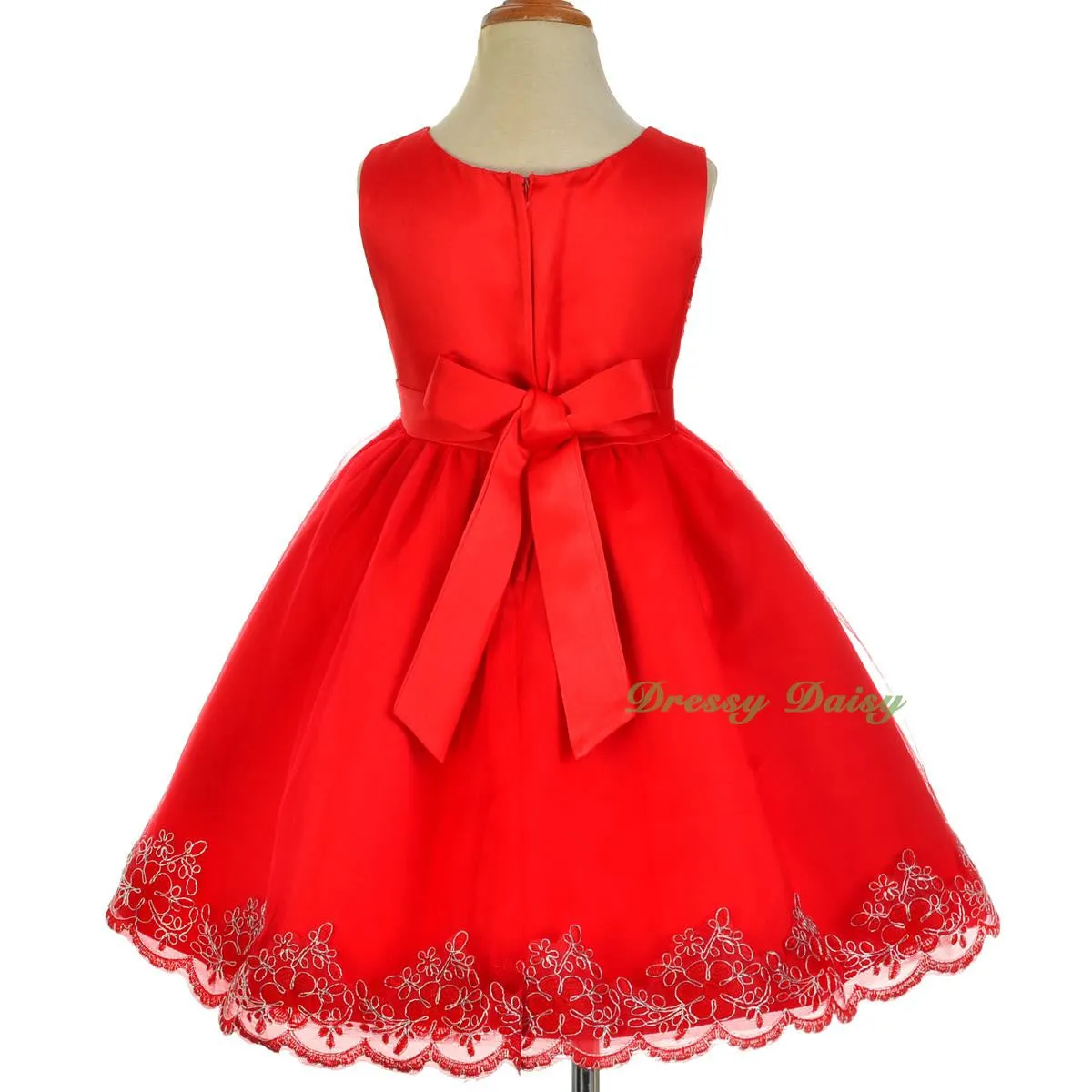 FG317 Beads Embroidery Scalloped Dresses Flower Girl Pageant Occasion Size 2-10
