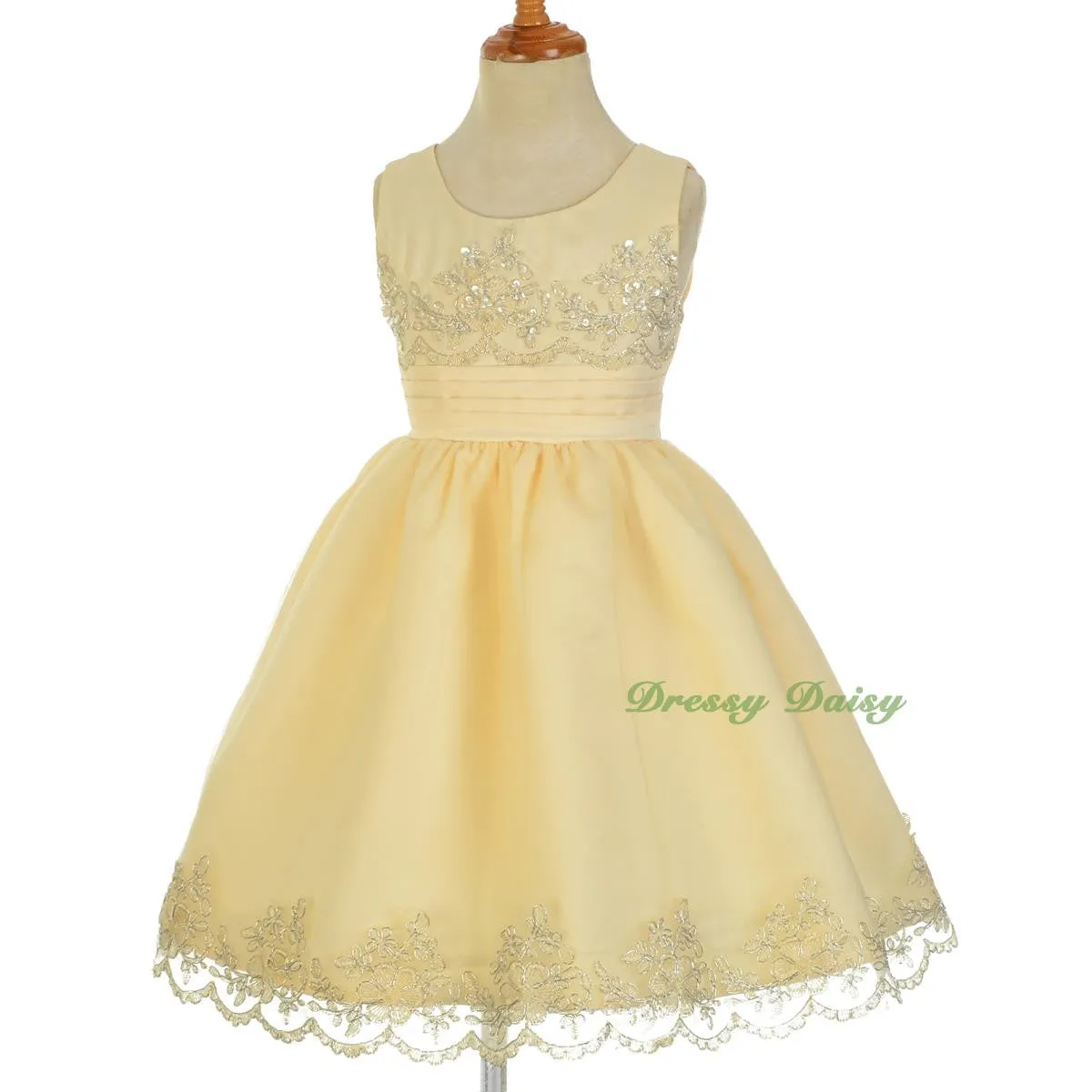FG317 Beads Embroidery Scalloped Dresses Flower Girl Pageant Occasion Size 2-10