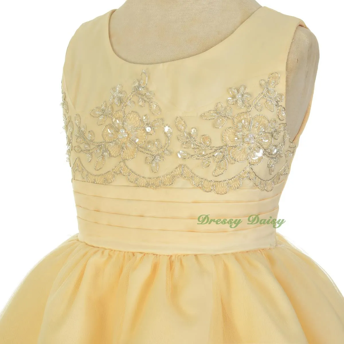 FG317 Beads Embroidery Scalloped Dresses Flower Girl Pageant Occasion Size 2-10