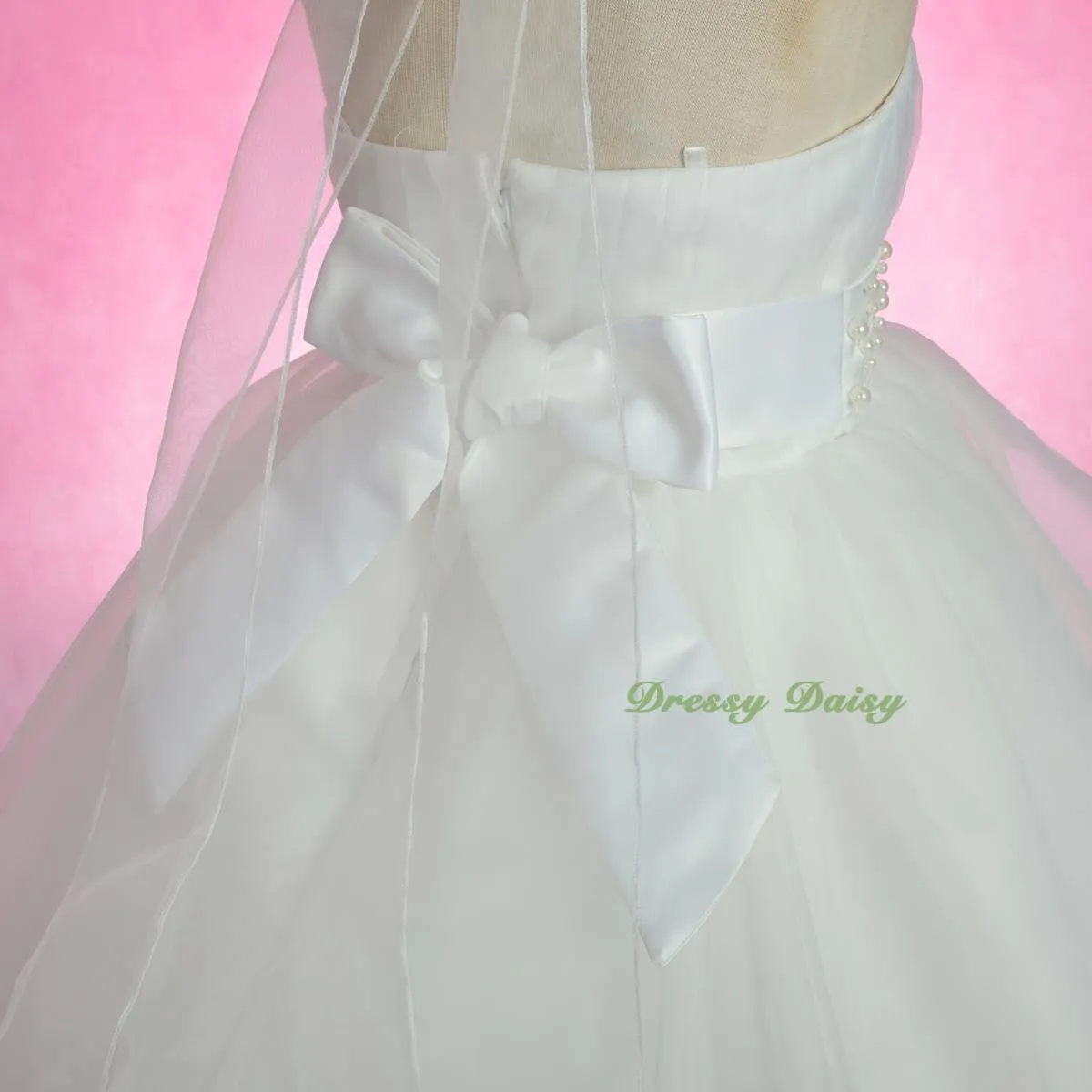 FG326 Rosettes Halter Ball Gown Formal Dress Wedding Flower Girl Pageant Size 4-14