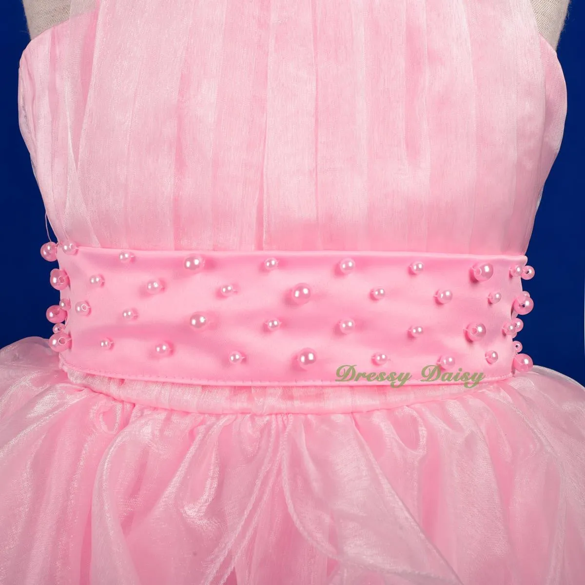 FG326 Rosettes Halter Ball Gown Formal Dress Wedding Flower Girl Pageant Size 4-14