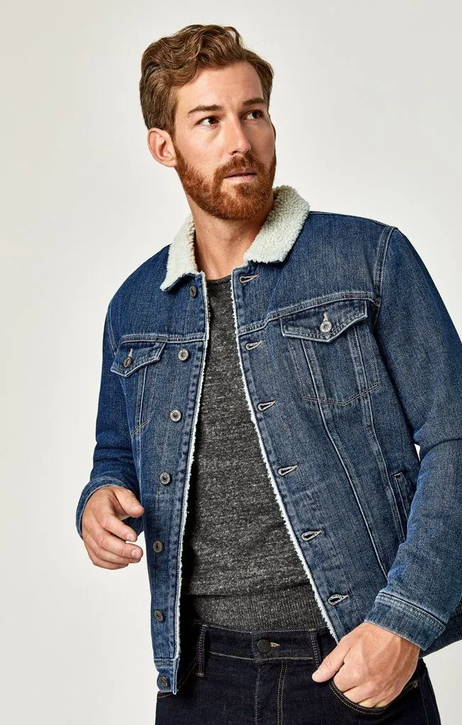 FRANK JACKET IN DARK SHERPA