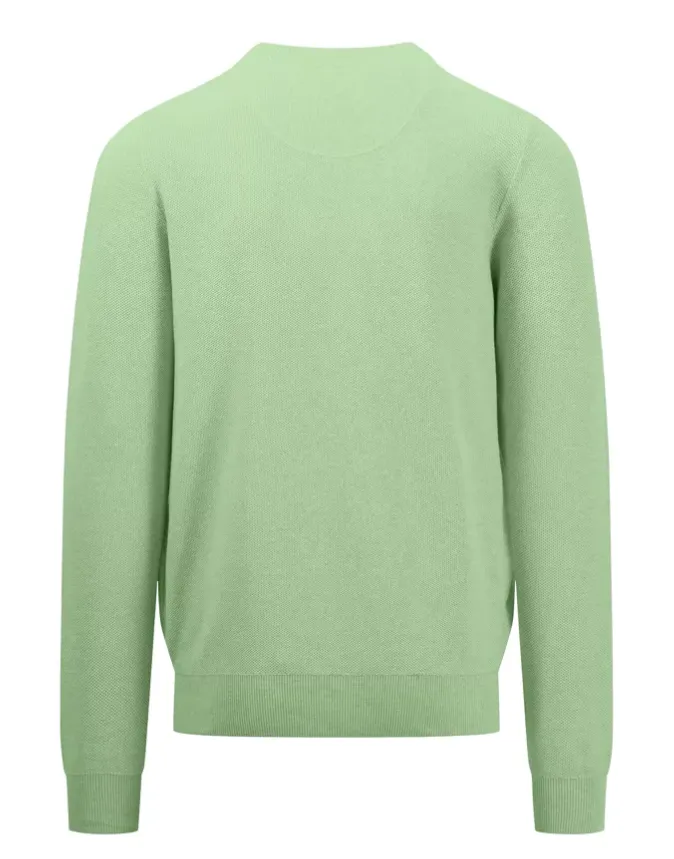 Fynch Hatton - O-Neck Structure Sweater, Soft Green